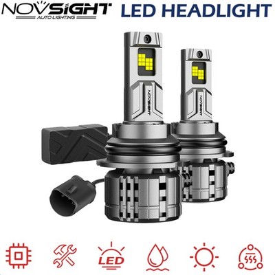 NOVSIGHT 9004 LED Headlight Bulbs Kit High Low Beam 6500K 40000LM Super Bright