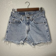 Vintage Levi's Womens 27 562 Custom Cut Off Shorts Denim Distressed