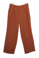 Nine West Pants Womens 37x30 Size 16 Brown Wide Leg High Rise Pleated Pockets