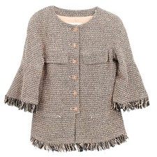 Chanel Single Breasted Collarless Tweed Jacket Pink P58330V35584 #38 117982