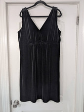 Old Navy Velvet Dress women's XXL black plunge sleeveless LBD whimsigoth punk