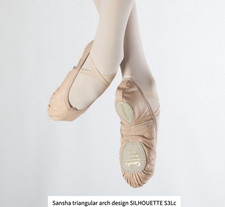 Sansha 3L Silhouette Pink Leather Split Sole Ballet Shoe 14W FREE SHIPPING