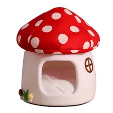 Mushroom Shape Cat House Cow Shape Cats Cave Bed Semi-Enclosed Cave-Style Warm C