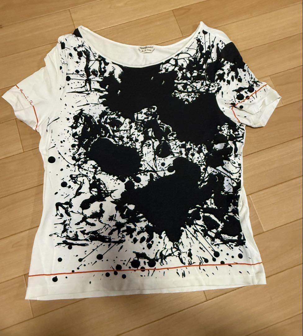 HERMES Unexpected Horse T-shirt Short Sleeve M Paint Womens