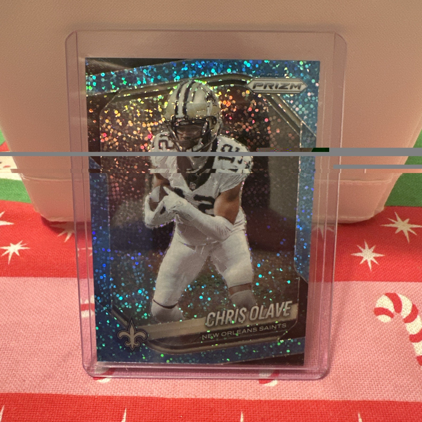 Chris Olave 2025 Panini Blue Sparkle Prizm 39/96 New Orleans Saints