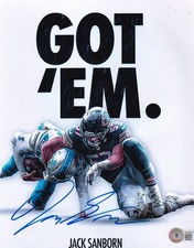 JACK SANBORN signed (CHICAGO BEARS) football 8X10 photo BECKETT WX86453