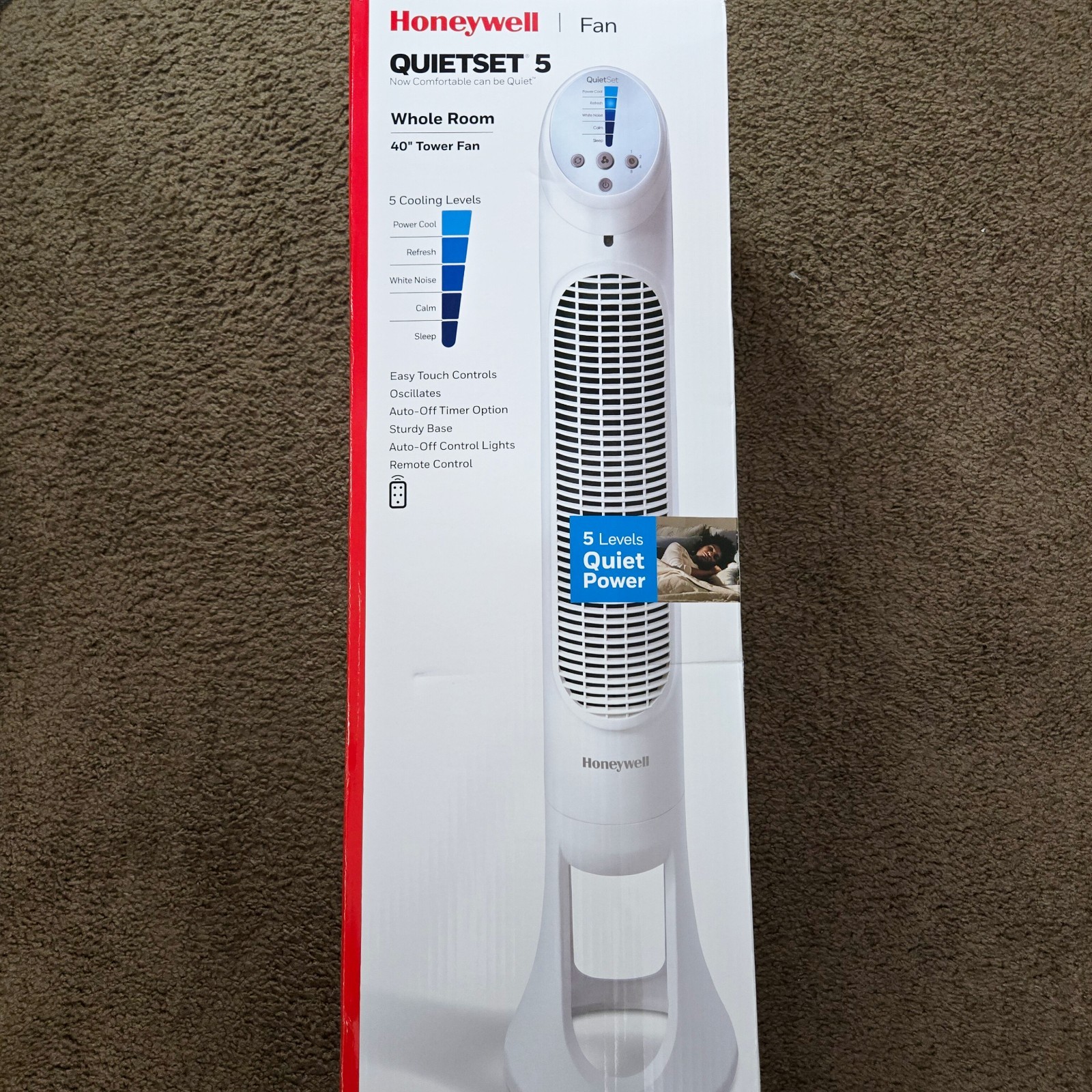 Honeywell  Quietset 5 Whole Room Tower Fan Free Shipping (Ne