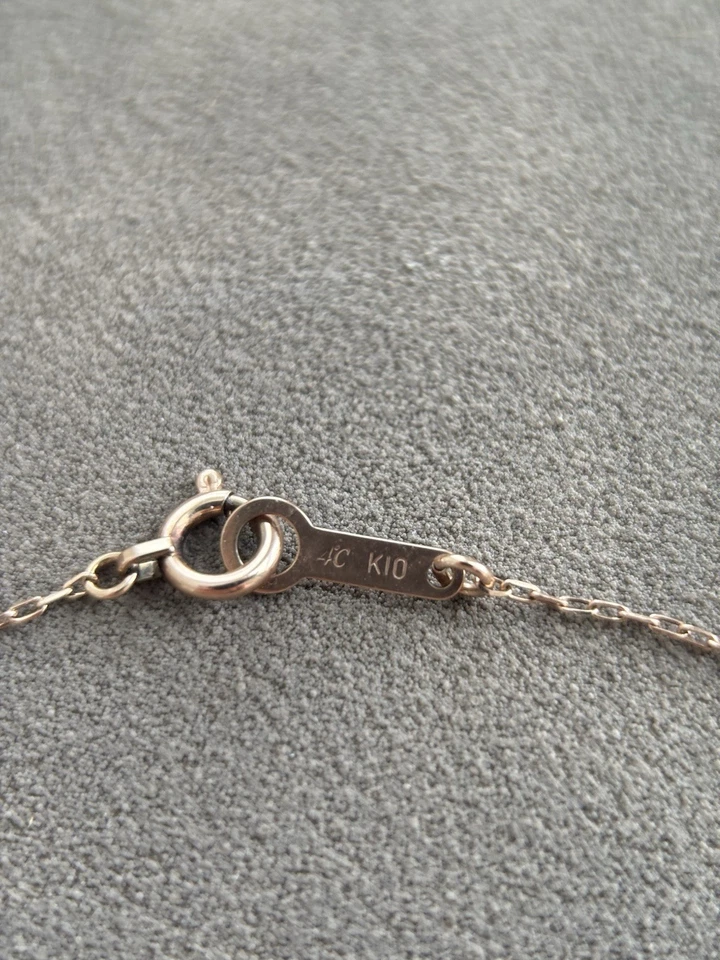 Auténtico collar de diamantes de oro rosa de 10 quilates marca japonesa 4C 0,81 g Foto 3 de 4