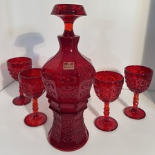 HTF Viking Glass Decanter Ruby Red Yesteryear...