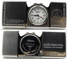 Zippo Time Tank Audio-Technica Pocket Clock Watch 1996 running  Rare
