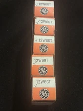 5 NOS 12W6GT/12W6 GT Black Smooth Plate Side Halo Getter GE Tubes Beam Power Amp