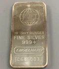 Engelhard 10 Troy Ounce 999+ Fine Silver Bar C645003 w/toning L25319