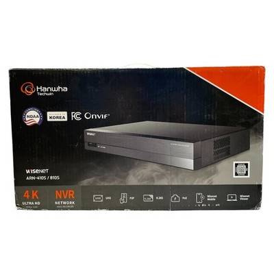 Hanwha Techwin ARN-410S-2TB Wisenet ASeries 4CH PoE NVR Security Recorder 2TBHDD