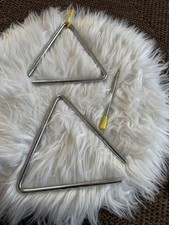 2 Superior Sound Quality Musical Steel Triangle Percussion Instrument No Box