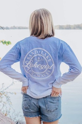Lakegirl OLO006 - Ombre Sand Lake Sun Waves Long Sleeve Tee - Peri
