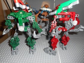 Lego Bionicle Metru Nui VAHKI (8614 - 8619) Set of 6 with Glow in the Dark Disks