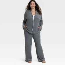 New with Tags - 2X - Women's Cozy Ribbed Long Sleeve Shirt and Pants Pajama Set