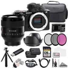 Sony ZV-E10 Black Body  FE 85mm f/1.4 GM Lens 128GB  3 PC Filter- Kit