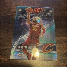 Topps 2025-26 Chrome Aqua Refractor Donovan Mitchell SF-7 Cavaliers /199