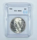1922 Peace Silver Dollar MS64 ICG *9180