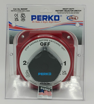 Perko 8603DP Battery Selector Switch 380A 4 Position Boat Marine NEW Heavy Duty