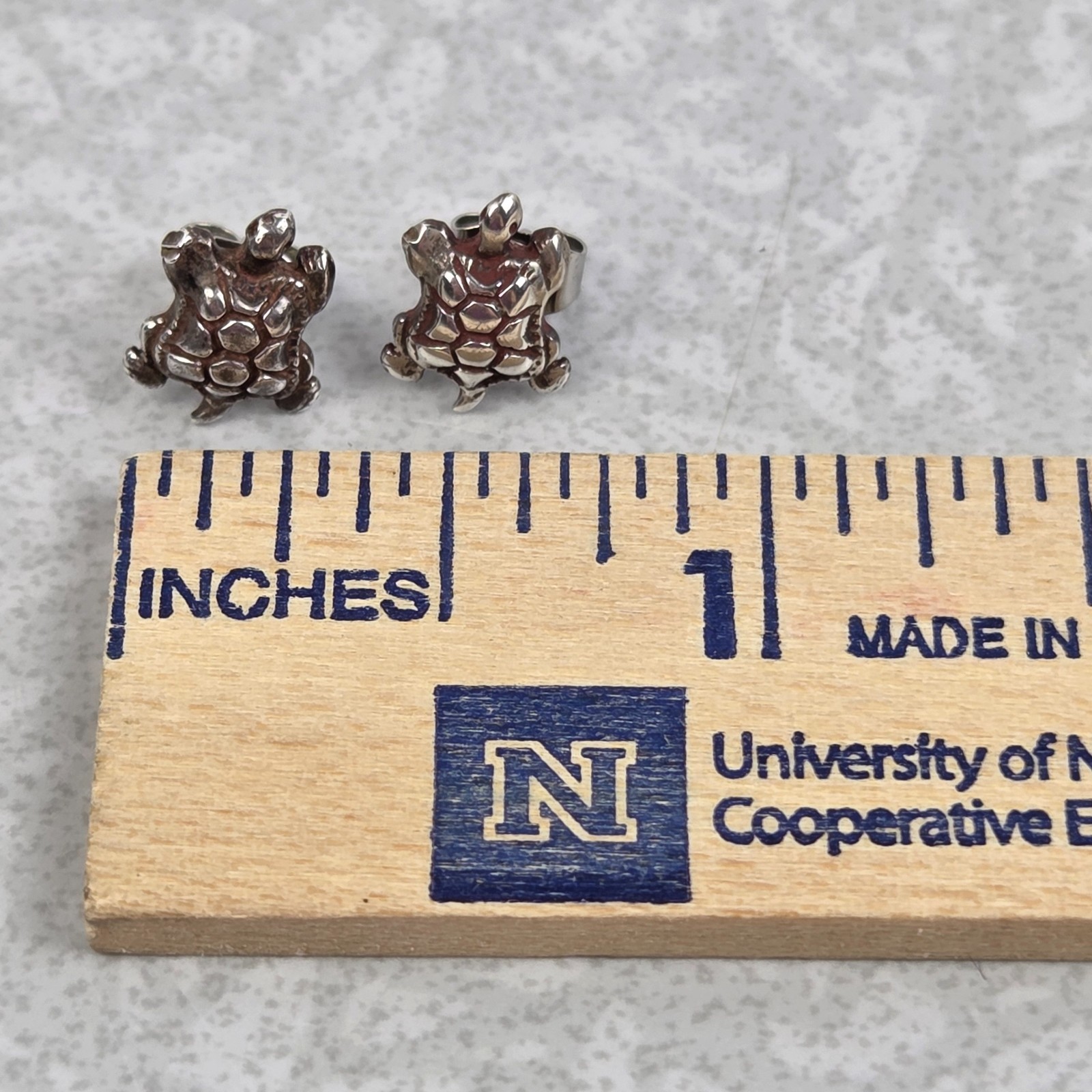 Turtle Earrings Sterling Silver Posts Studs Tiny … - image 5