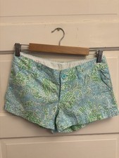 Lilly Pulitzer THE WALSH SHORT Size 0 Get Crackin Crab Blue Green 3" Inseam
