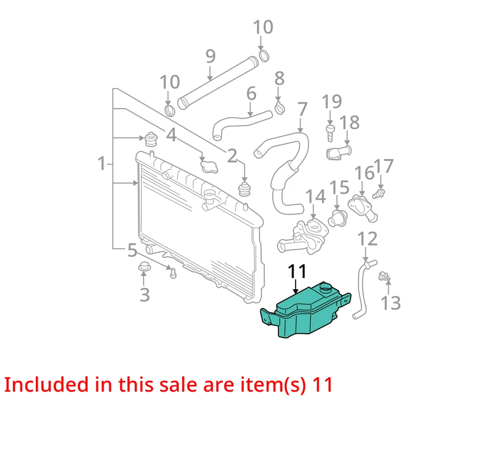 Hyundai Santa Fe 2002 botella de desbordamiento de refrigerante fabricante de equipos originales 103 k millas - LKQ405864556 Foto 4 de 4