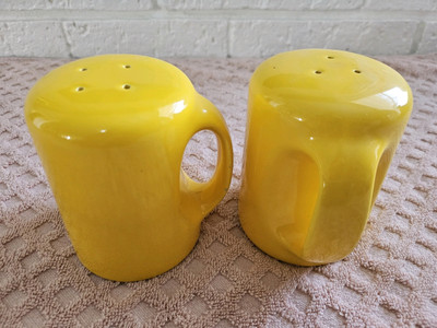Fitz and Floyd Cheers ソルト&ペッパーケース Vtg Retro Fitz & Floyd Yellow Salt And Pepper Shaker Japan Retro