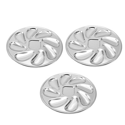 3 Stück Edelstahl Austernplatte Austerngrill Pfanne Serviertabletts für 9489