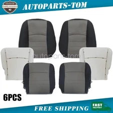 6PCS For Dodge Ram 2009-2012 Front Bottom & Top Seat Cover & Bottom Foam Cushion