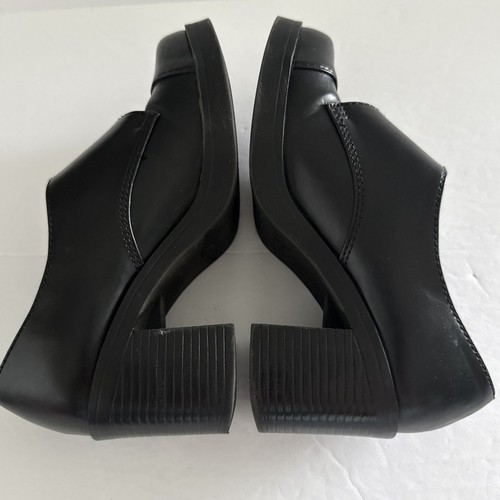 Scarpe mocassini vintage Y2K Mudd Marleen nere tacco grosso plateau blocco fibbia 6,5 - Foto 4 di 8