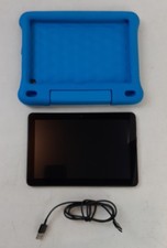 Amazon Fire HD 8 10th Gen Tablet K72LL4 Black 8" Bundle USB  Blue Cover TESTED