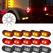 Marker Lights 2.5" LED Truck Trailer Oval Clearance Side Light Amber/Red/White