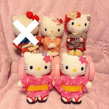 Hello Kitty Yukata Set Of 4 Items Heisei Retro Sanrio Plush Toy Japan