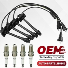 OEM 4pcs  Ignition Wires & 4 Platinum Spark Plug for Toyota RAV4 1997-2001 2.0L