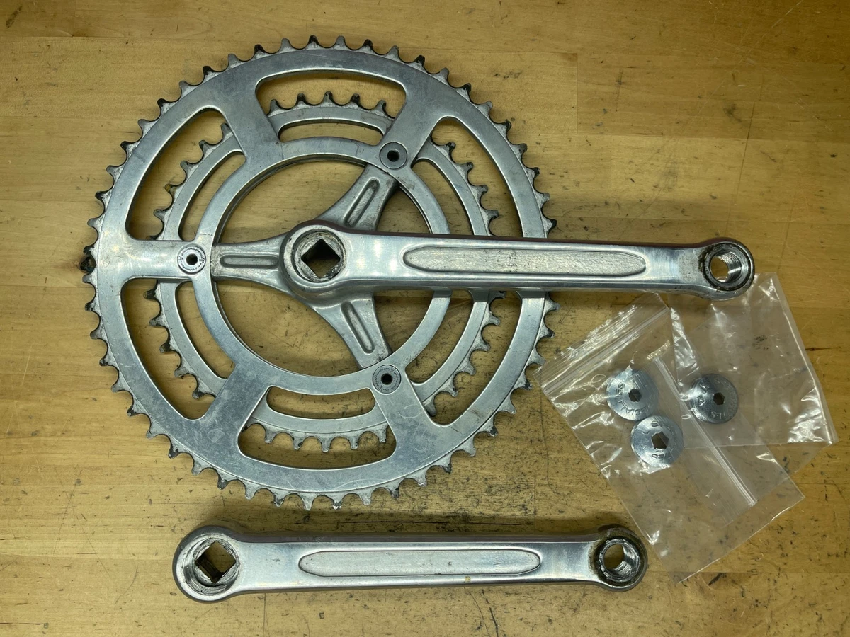 Pédalier TA Spécialités 3 Branches – 52/44 Dents, Noir, Allégé (drilled) – Pour Vélo Français Ancien