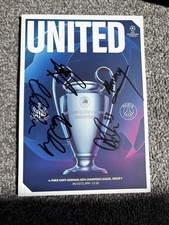 Newcastle V PSG Champions League Programme Signed By Howe Schar Burn Almiron