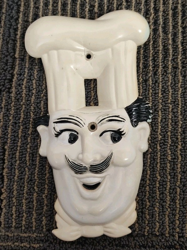 Vintage French Chef Oscar Lighting Switch Plate Cover - Very good Condition