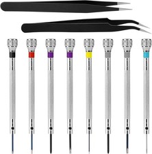 8-Piece Micro Precision Watch Screwdriver Set 0.6-1.6 Mm with 2 Tweezers