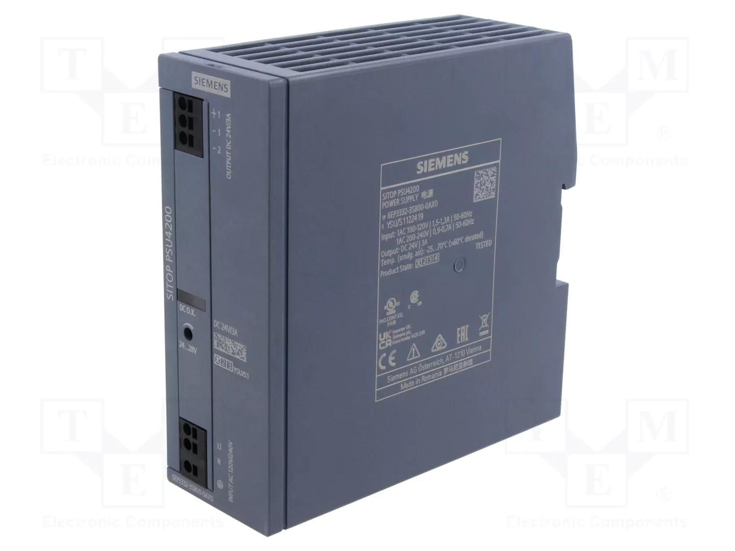 Power supply: switching; for DIN rail; 72W; 24VDC; 3A; IP20
