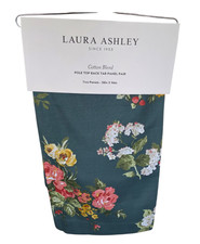 Laura Ashley Rosemore Curtains Set of 2 38x96 Floral Cotton Blend Drapes