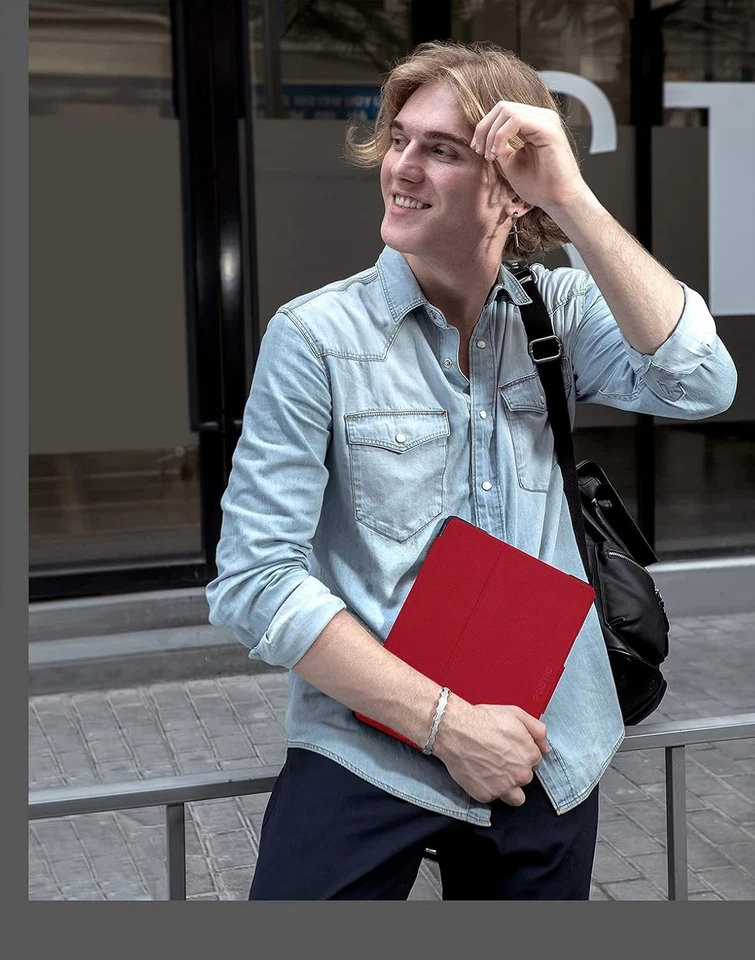 Poetic For Galaxy Tab S7 FE 2021 Case with S Pen Holder Stand Smart Cover Red - Image 4 of 4