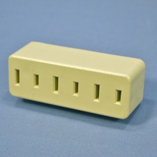 Leviton RESIDENTIAL Ivory Triple Tap Outlet Adapter NEMA 1-15 15A 125V Bulk 63-I