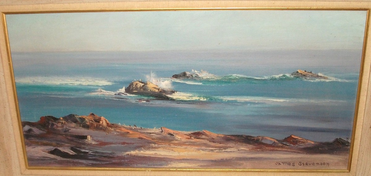 JAMES STEVENSON ORIGINAL OIL ON CANVAS SEASCAPE PAINTING