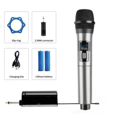 Wireless Microphone Cordless 1/2 Channel Mic Handheld System Rechargeable KTV