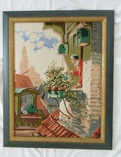 ORIGINAL WIEHLER GOBELIN**CARL SPITZWEG**IN DER DACHSTUBE***RARITÄT***HANDARBEIT