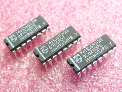 3 Stück 74HC4520N Counter IC Binary Counter 2 Element 4 Bit Positive, 16 DIP