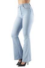 Women's Juniors Bell Bottom High Waist Flared Stretch Jeans