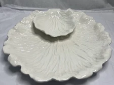 Sea shell chip and dip tray